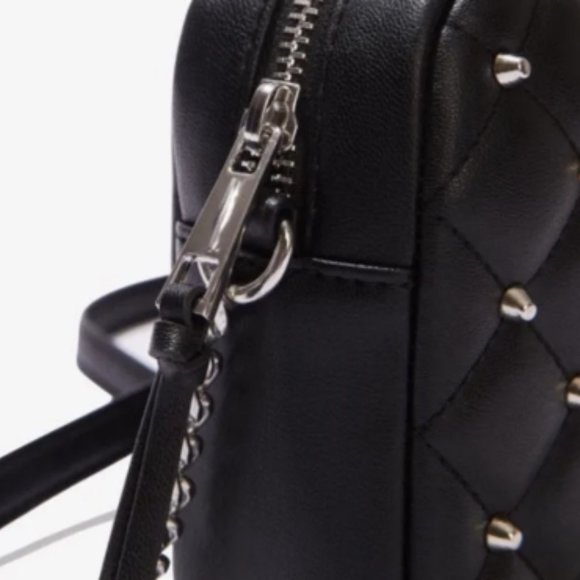 NWT Rebecca Minkoff Quilted Studded Crossbody Bag in Black and Silver NEW - Picture 4 of 8